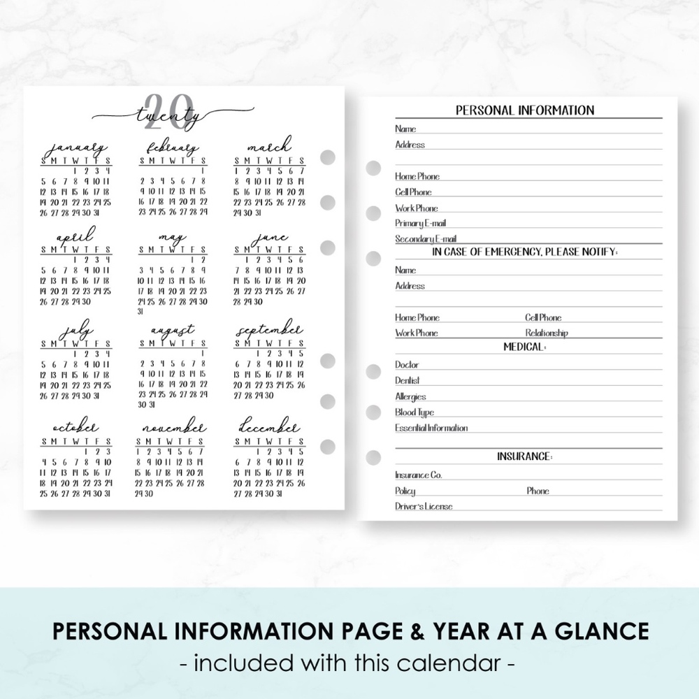 2026 Calendar Fits Louis Vuitton PM/MM/GM Agenda Insert + Filler Paper + Pen - Picture 7 of 16